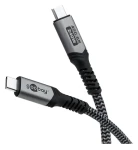 Goobay čierno-šedá / USB kábel / USB-C (M) - USB-C (M) / USB4 Gen 3x2 / 40 Gbps / PD 240W / 1,5 m (74212)