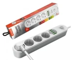 Colorway CW-CHE44W biela / Predlžovací kábel / 4 zásuvky / 4× USB / 2 m (CW-CHE44W)