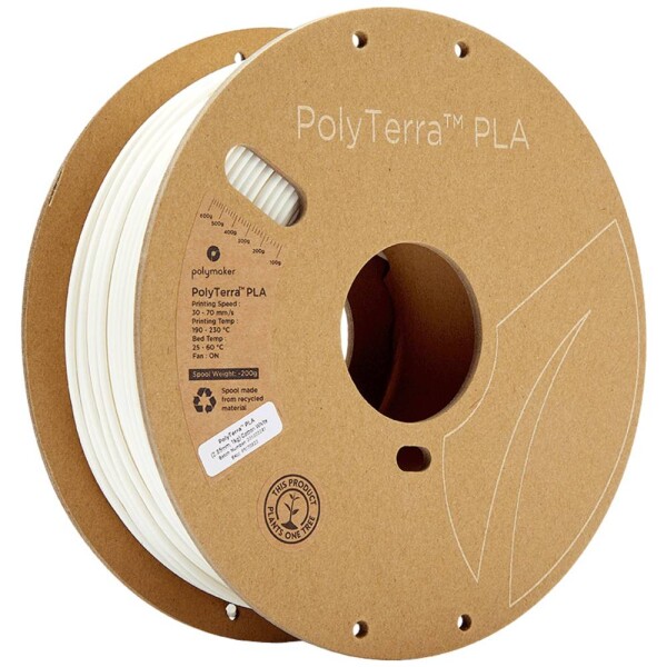 Polymaker 70823 PolyTerra PLA vlákno pre 3D tlačiarne PLA plast 2.85 mm 1000 g biela (matná) 1 ks; 70823