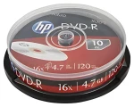 HP DVD+ R / Optické médium / 4,7 GB / 16x / Cake box 10 ks (DRE00027-3)