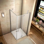 H K - Sprchovací kút MELODY F5 90x76 cm s jednokrídlovými dverami s pevnou stenou, (dvere 90cm / bočná stena 76cm) SE-MELODYF59076