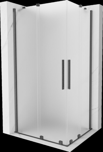 MEXEN/S - Velar Duo sprchovací kút, posuvné dvere 90 x 80, dekor, grafit kartáčovaná 871-090-080-32-66