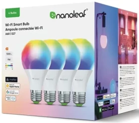 Nanoleaf Matter Wi-Fi A19 SMART RGB E27 (4 ks) / LED / E27 / 9W / 1100 lm / 2700-6500K (N7501B02-4A60E)