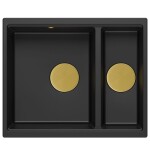 Quadron Quadron - Granitový drez Logan 150 Black Zlaty HCQL5646U7-G1_U