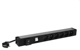 Legrand PDU 6x 230V s prepäťovou ochranou / Rozvodný panel / 1U / 16 A / 3700 W / kábel 3 m (646835)