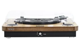 Aiwa GBTUR-120WDMKII wood / gramofón / 33 amp; 45 amp;78 RPM / USB / SD karta / BT (GBTUR-120WDMKII)