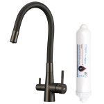 Laveo - Riveco - drezová batéria stojanková s elastickým ramenom + filter, grafit BRIB968D
