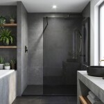 REA/S - Sprchová zástena Flexi Grey / Black 90 KPL-K99185