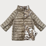 Dámska obojstranná kvetinová bunda s 3/4 rukávmi Minority Beige (M23-7009-62) odstíny béžové S (36)