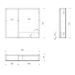 SAPHO - LINEX galérka s LED osvetlením, 80x70x15cm, biela LX080-0030