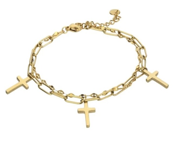 Marc Malone Pozlátený dvojitý náramok May Gold Bracelet MCB23045G