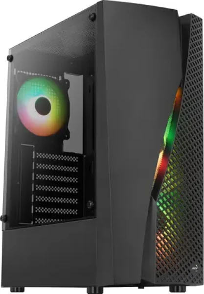AeroCool Wave V3 čierna / PC skriňa / Midi Tower / ATX / mATX / Mini-ITX / 4X 120 mm RGB / priehľadná bočnica / bez zdroja (ACCM-PV35143.11)