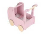 Little Dutch Kočík pre bábiky drevený s perinkou Pink