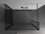 MEXEN/S - Kyoto Sprchová zástena WALK-IN 110 x 70 x 40, čierny vzor, grafit metal 800-110-070-221-95-70-040
