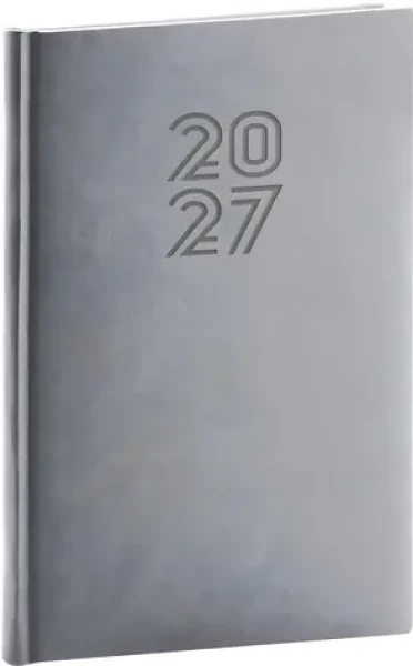 NOTIQUE Aprint 2027 sivá / Týždenný diár / 15 x 21 cm