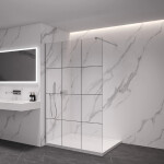 CERANO - Sprchová zástena Walk-in Onyx Cube Ľ/P - 8 mm - hranatá vzpera - chróm, industriálne sklo - 90x200 CER-8050BD484