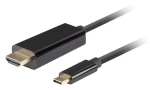 Lanberg USB-C - HDMI 0,5 m čierna / Kábel USB-C na HDMI / 4K / 60 Hz (CA-CMHD-10CU-0005-BK)