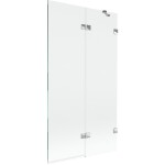 MEXEN/S - Lunar vaňová zástena 2-krídlová pravá 100 x 150, transparent, chróm 897-100-100-01-00-P