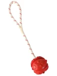 TRIXIE Plávajúce lopta na šnúre / Guma / Priemer 7 cm / Dĺžka 35 cm / Pre veľké a obrie psy