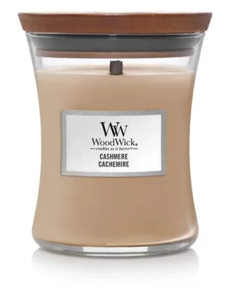 Woodwick Cashmere 275 g - sviečka stredná / doba horenia: až 65h (5038581141916)