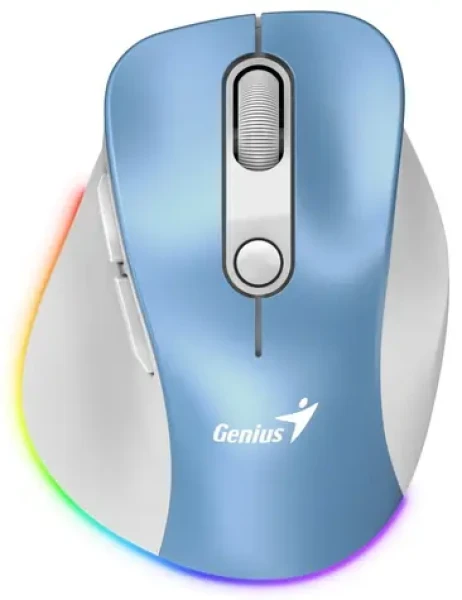 Genius Ergo 9000S Pre modrobiela / optická / 2400 dpi / bezdrôtová / 6 tlačidiel / RGB (31030039401)