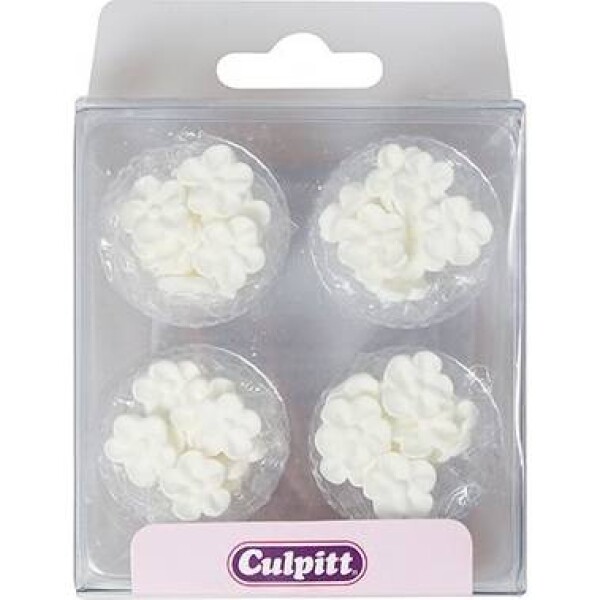 Cukrová dekorácia - Biele mini kvety - 48ks - Culpitt - Culpitt