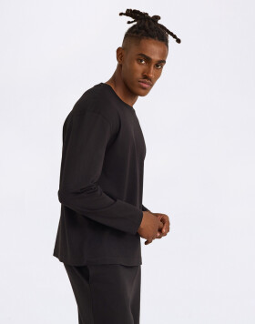 Organic Basics True Heavy Boxy Fit Long Sleeve Tee Black M