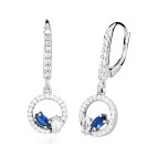 Silver Cat Strieborné náušnice so zirkónmi a syntetickými zafírmi Colored Stones SC630