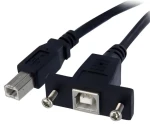 StarTech USB 2.0 kábel s montážou na panel čierna / Kábel / USB B samec-samica / 91 cm / 480 Mbit/s (USBPNLBFBM3)