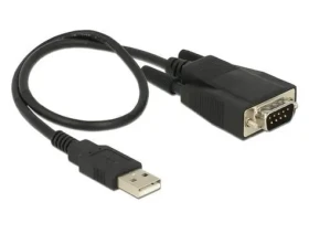 DeLock 62958 USB 2.0 Typ-A - RS-232 DB9 čierna / Adaptér / ESD ochrana / FTDI FT232RL / 35 cm (62958)