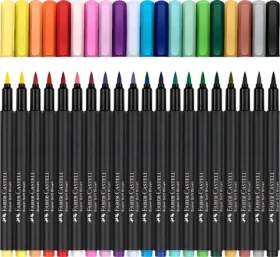 Faber-Castell Fixy Black Edition / Štetcový hrot / 20 farieb / Papierová krabička (116452)