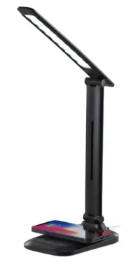 Immax LUMI LED stolná lampička čierna / Qi nabíjanie / 7W / 300lm / 12V / 2A / stmievateľná (09106L)