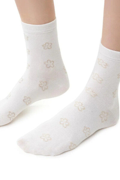 Dámske vzorované ponožky 099 ecru 35-37