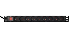 Gembird EG-PDU-9F2F / Predlžovací prívod do racku (PDU) / 10x C13 / 1U / 16A / 2m / čierna (EG-PDU-9F2F)
