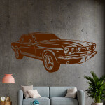 Veselá Stena Samolepka Automobil Ford Mustang Farba: čierna, Veľkosť: 60 x 28 cm