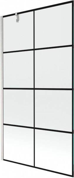 MEXEN/S - Next vaňová zástena FIX 100 x 150, čierna vzor, nikel kartáčovaná 895-100-000-00-77-97