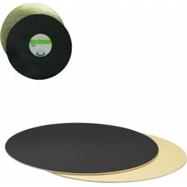 Podložka pod tortu 1 ks obojstranná čierno-zlatá 24 cm 3 mm - Decora - Decora