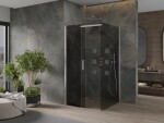 MEXEN/S - OMEGA sprchovací kút 100x100, grafit, chróm 825-100-100-01-40