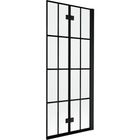 MEXEN - MIST vaňová zástena 80x150 cm 6mm 2-s, čierna, dekor, pravá 8A9-080-002-70-77-P