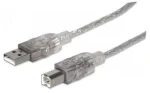 Manhattan Hi-Speed USB 2.0 Kábel AB M/M / 1.8m / strieborný (333405-MA)