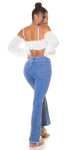 Sexy Highwaist flared Jeans with decorative seam denimblue 36