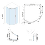 POLYSAN - THRON ROUND štvrťkruhová sprchová zástena 900x900, číre sklo, ľavá TL2690-5005
