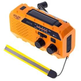Adler AD 1197 oranžová / Prenosné rádio / kľukový pohon / 1200 mAh / LED svietidlo / až 10 hodín (AD 1197)