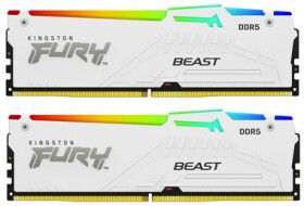 Kingston Fury Beast White RGB 64GB (2x32GB) DDR5 6000MHz / CL40 / DIMM / On-Die ECC / XMP / 1.35V (KF560C40BWAK2-64)