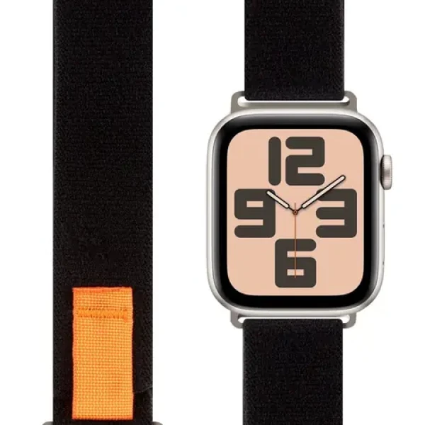 Obal:Me Textilný Remienok pre Apple Watch 42-49mm ML Black/Orange (57983126806)