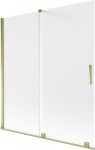 MEXEN/S - Velar dvojkrídlová posuvná vaňová zástena 150 x 150, dekor, zlatá 896-150-000-31-50