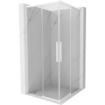 MEXEN/S - Rox Duo sprchovací kút posuvný 90 x 90, transparent, biela 8C2D-090-090-20-00