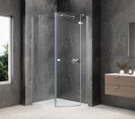 POLYSAN - GLOBE CHROME štvrťkruhová sprchová zástena 800x900, číre sklo, pravé GB2890RC