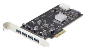StarTech PCIe karta 4X USB-A čierna / PCIe karta / 4X USB-A / USB 3.2 Gen 1 / 5 Gbps (P5Q4A-USB-CARD)