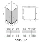 CERANO - Sprchovací kút Antelo Duo Ľ/P - 6 mm - chróm, transparentné sklo - 120x100x190 - otočný CER-8050BD143